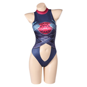 Susan Storm Women Blue One-piece Malice Swimsuit Cosplay Costume Outfits Halloween Carnival Suit